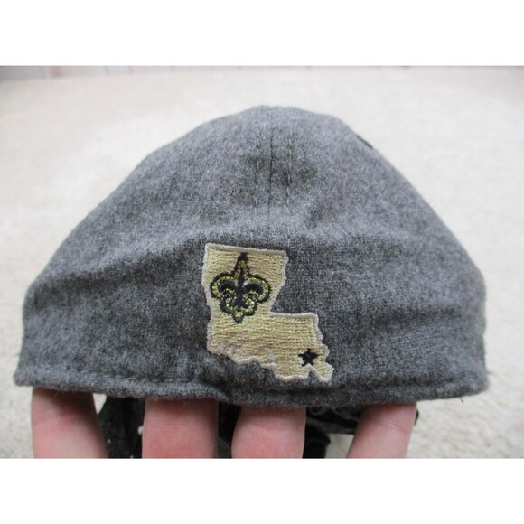 New Orleans Saints Hat Cap Fitted Small Medium Gray Wool New Era Football Mens - Picture 5 of 9